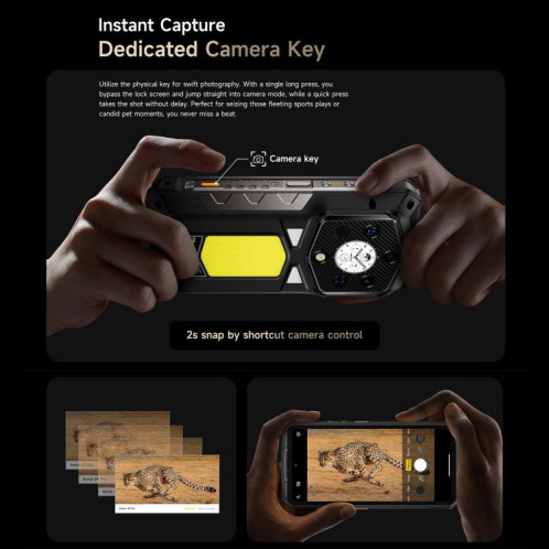  Téléphone robuste Ulefone Armor 29 Pro, version thermique, 16 Go + 512 Go, vision nocturne, écran 6,67 pouces + 1,04 pouce, Android 15, MediaTek Dimensity 7400 Octa Core, réseau : 5G, OTG, NFC (noir) SU022B1430-019